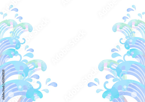 水彩の波の背景素材