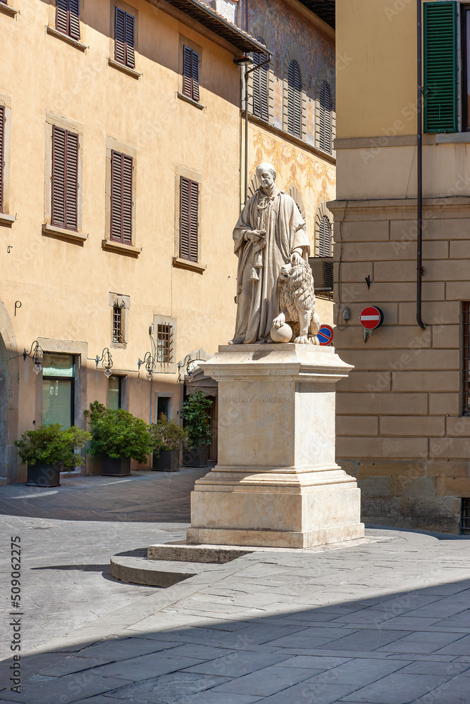 Vittorio Fossombroni monument in Arezzo, Italy
