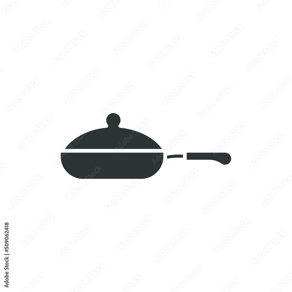 Vector sign of the Cooking pan symbol is isolated on a white background. Cooking pan icon color editable. Vector sign of the Cooking pan symbol is isolated on a white background. Cooking pan icon color editable.