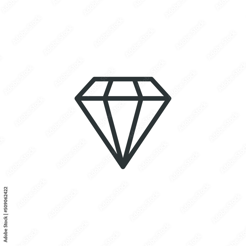 Vector sign of the Crystal and gemstones symbol is isolated on a white background. Crystal and gemstones icon color editable. Vector sign of the Crystal and gemstones symbol is isolated on a white background. Crystal and gemstones icon color editable.