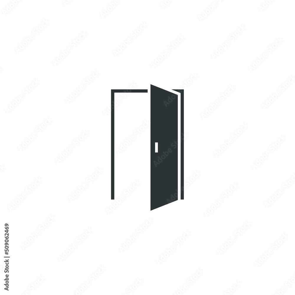 Vector sign of the door symbol is isolated on a white background. door icon color editable. Vector sign of the door symbol is isolated on a white background. door icon color editable.