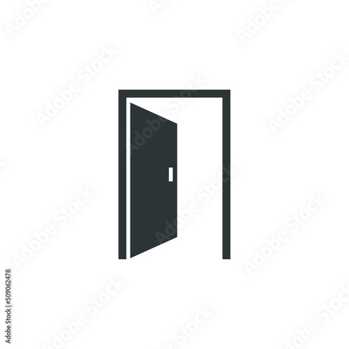 Vector sign of the door symbol is isolated on a white background. door icon color editable.