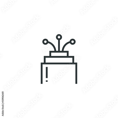 Vector sign of the Fiber optic cable symbol is isolated on a white background. Fiber optic cable icon color editable.