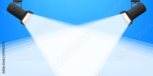 Abstract mockup with blue projecton white background for banner design. Abstract blue light effect backgroun