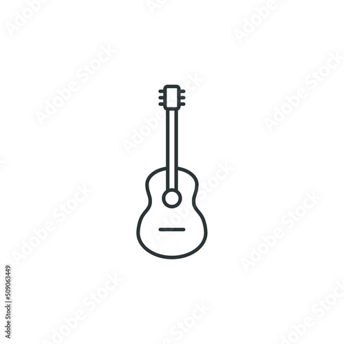 Vector sign of the guitar symbol is isolated on a white background. guitar icon color editable.