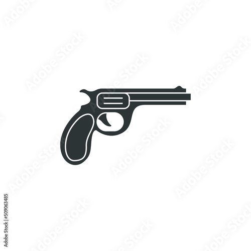 Vector sign of the gun symbol is isolated on a white background. gun icon color editable.