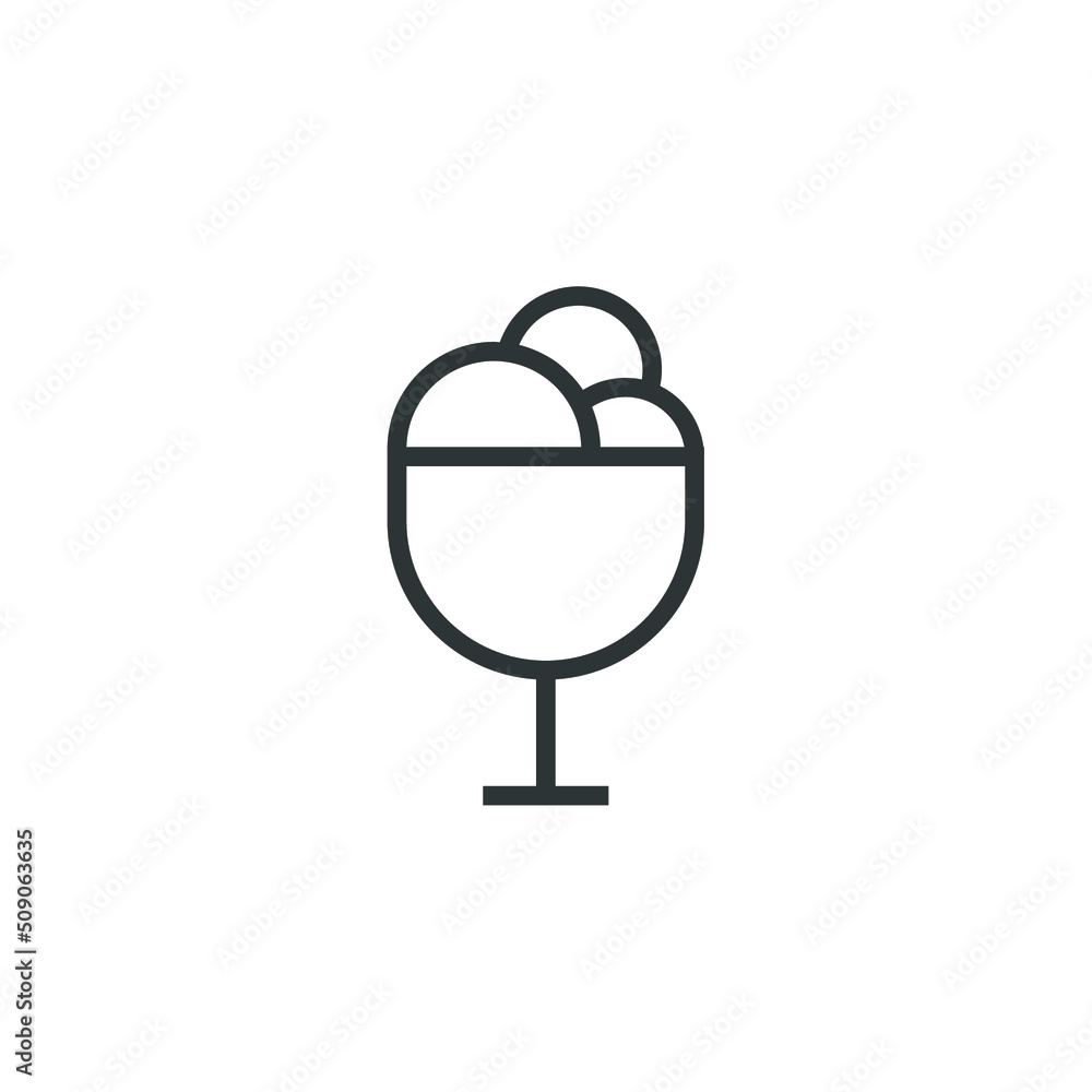 Vector sign of the Ice Cream symbol is isolated on a white background. Ice Cream icon color editable. Vector sign of the Ice Cream symbol is isolated on a white background. Ice Cream icon color editable.