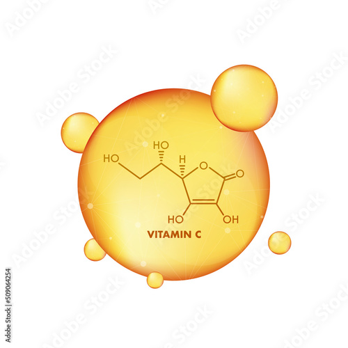 3d vitamin c formula for concept design. Health care concept