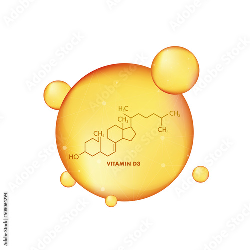Vitamin d3 formula, great design for any purposes. Vector illustration isolated