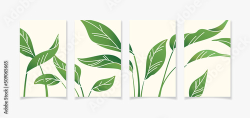 観葉植物をあしらったカードデザインF【つながるデザイン】