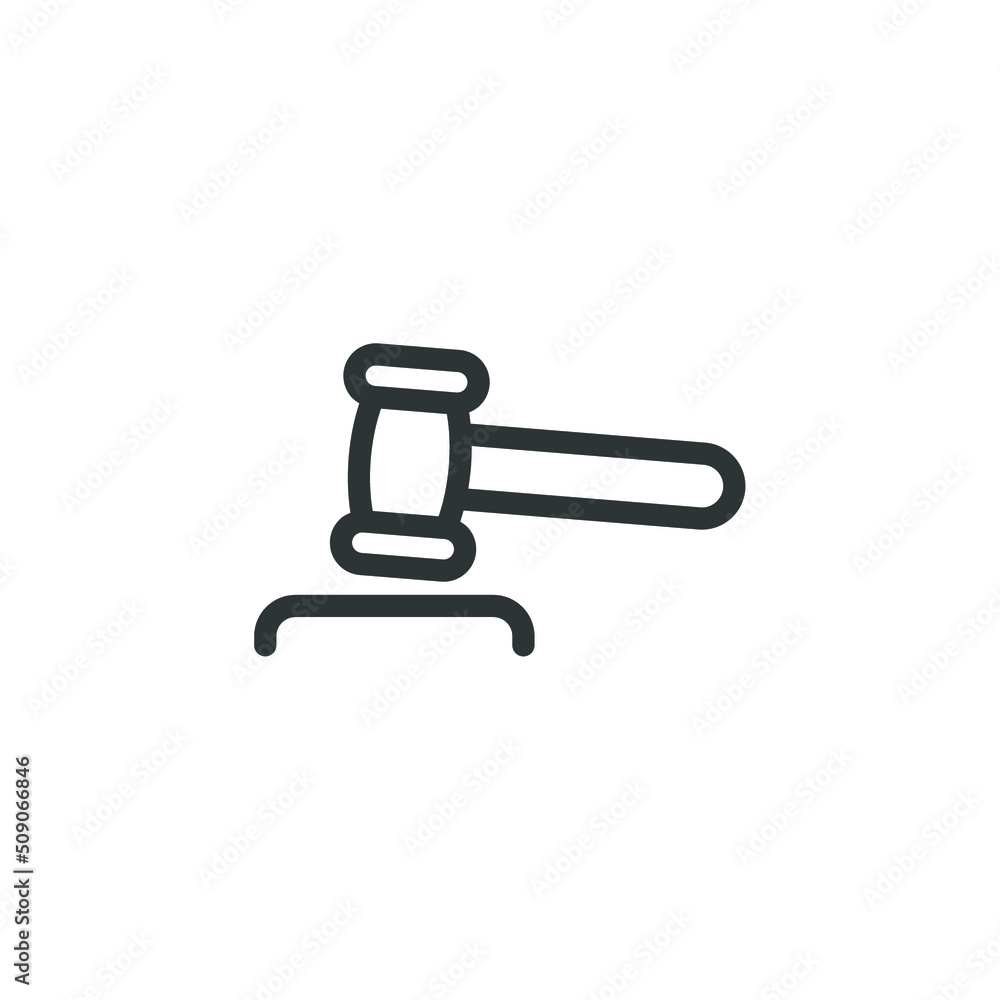 Vector sign of the Judge Gavel Auction symbol is isolated on a white background. Judge Gavel Auction icon color editable. Vector sign of the Judge Gavel Auction symbol is isolated on a white background. Judge Gavel Auction icon color editable.
