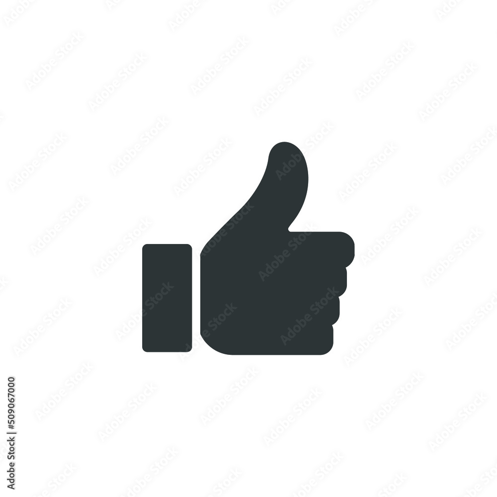 Vector sign of the like symbol is isolated on a white background. like icon color editable. Vector sign of the like symbol is isolated on a white background. like icon color editable.