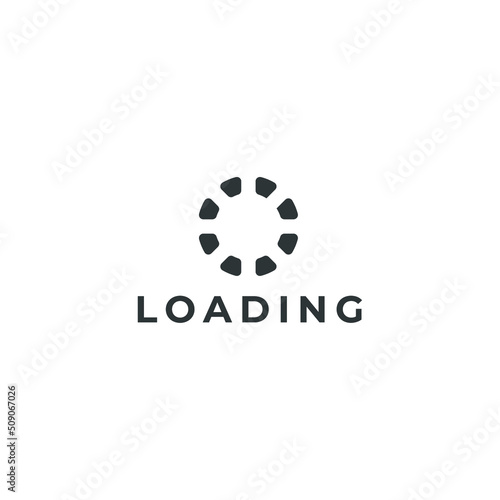 Vector sign of the Loading bar progress symbol is isolated on a white background. Loading bar progress icon color editable.