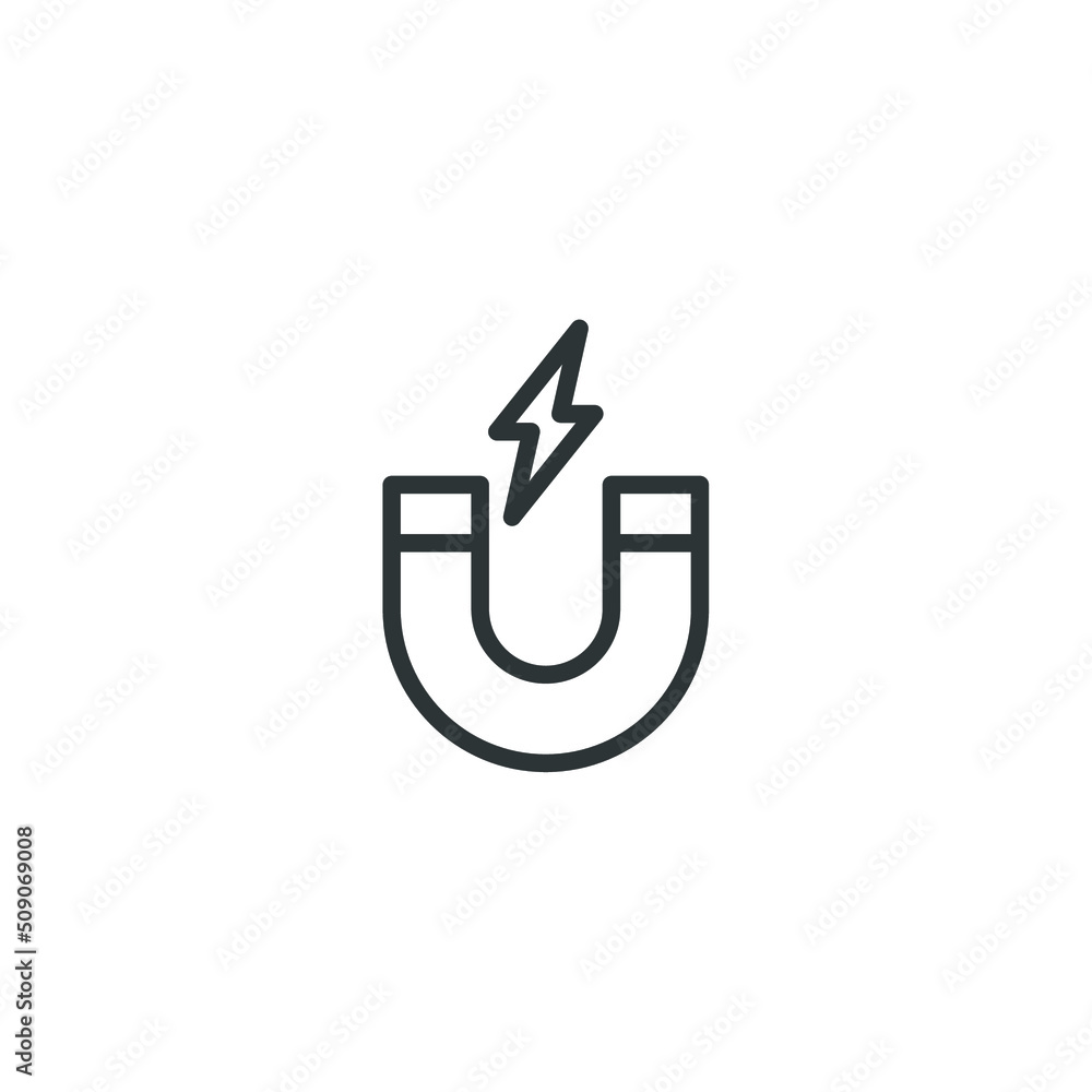 Vector sign of the magnet symbol is isolated on a white background. magnet icon color editable.