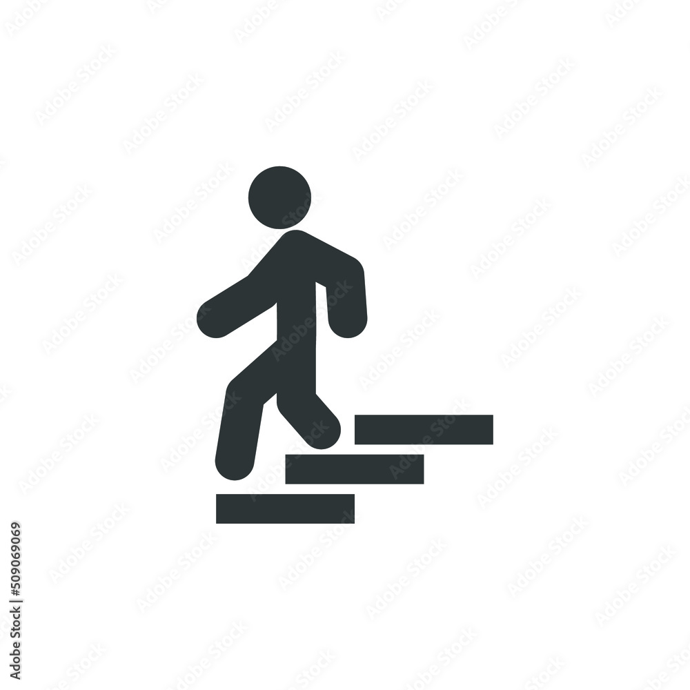 Vector sign of the Man on stairs going down symbol is isolated on a white background. Man on stairs going down icon color editable.
Vector sign of the Man on stairs going down symbol is isolated on a white background. Man on stairs going down icon color editable.