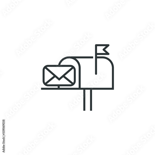 Vector sign of the mail box symbol is isolated on a white background. mail box icon color editable.