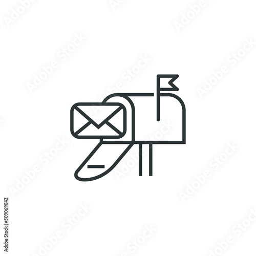 Vector sign of the mail box symbol is isolated on a white background. mail box icon color editable. photo