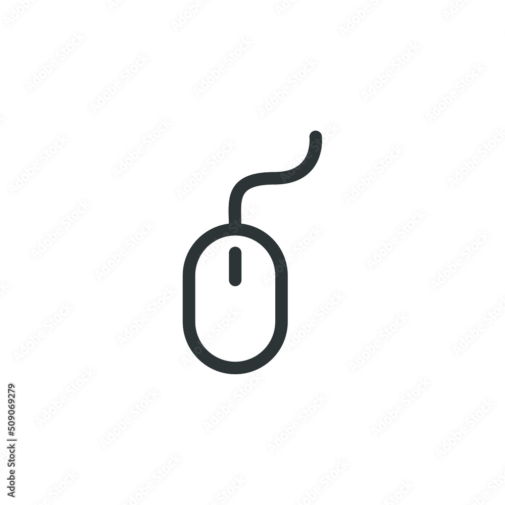 Vector sign of the mouse symbol is isolated on a white background. mouse icon color editable.