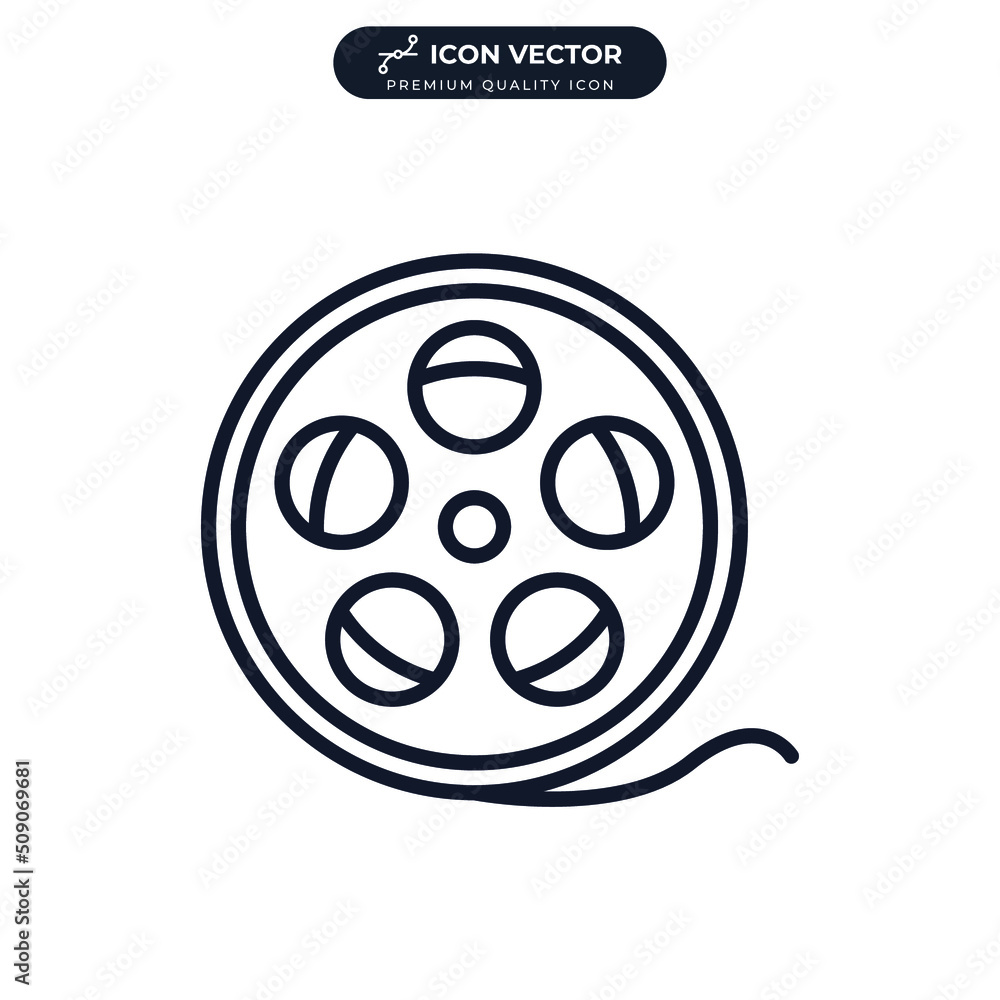 Film role. Film strip icon symbol template for graphic and web design collection logo vector illustration