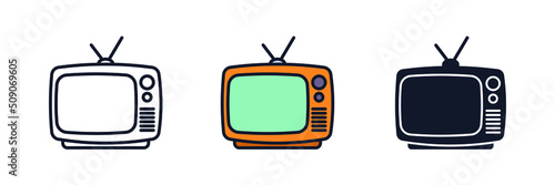 television icon symbol template for graphic and web design collection logo vector illustration