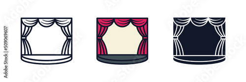 theatre stage icon symbol template for graphic and web design collection logo vector illustration