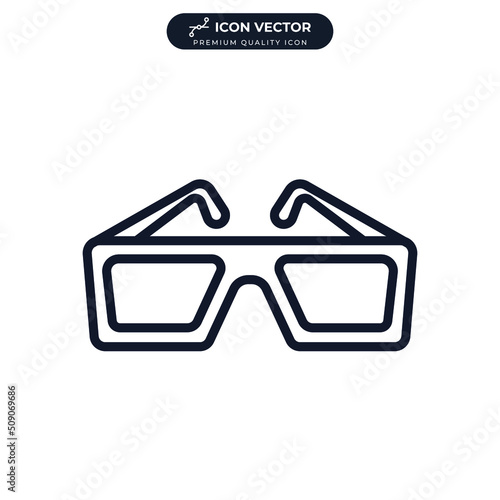 3d glasses icon symbol template for graphic and web design collection logo vector illustration