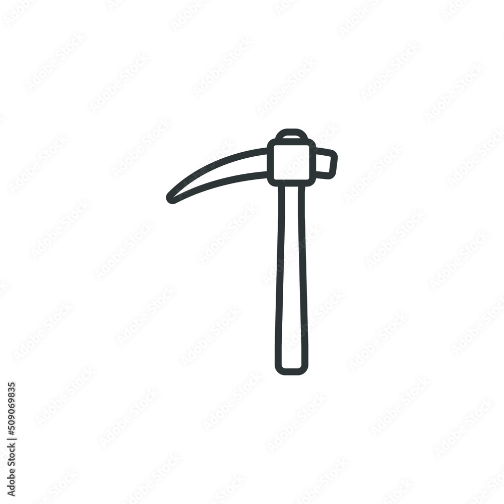Vector sign of the Pickaxe symbol is isolated on a white background. Pickaxe icon color editable. Vector sign of the Pickaxe symbol is isolated on a white background. Pickaxe icon color editable.