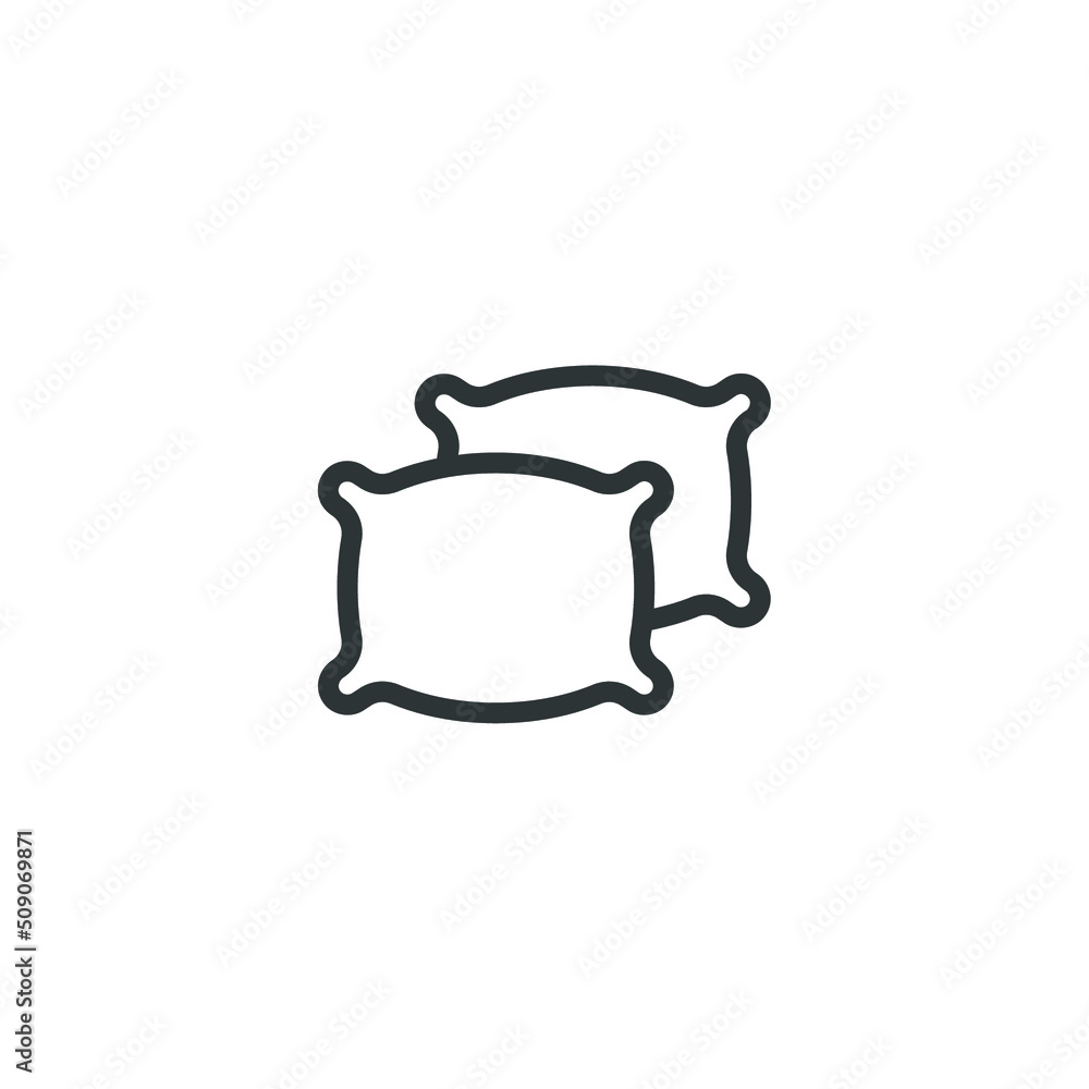 Vector sign of the pillow symbol is isolated on a white background. pillow icon color editable. Vector sign of the pillow symbol is isolated on a white background. pillow icon color editable.