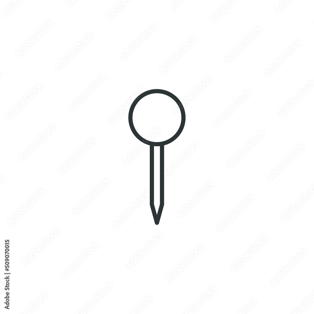 Vector sign of the Push pin symbol is isolated on a white background. Push pin icon color editable. Vector sign of the Push pin symbol is isolated on a white background. Push pin icon color editable.
