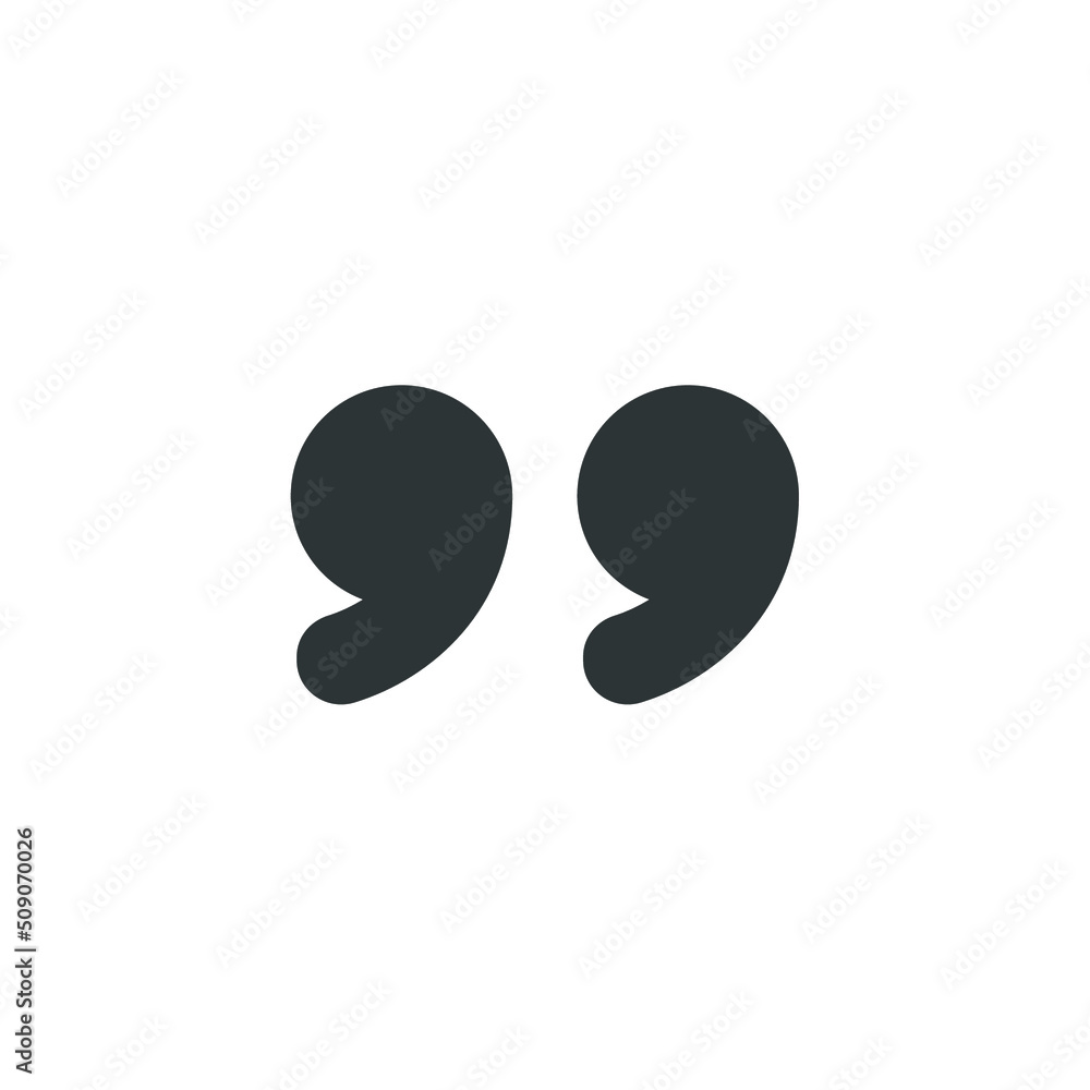 Vector sign of the Quote symbol is isolated on a white background. Quote icon color editable. Vector sign of the Quote symbol is isolated on a white background. Quote icon color editable.