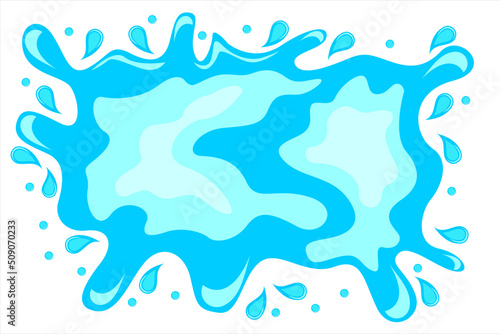 Puddle. The floor is wet with water. Clean water pooling vector illustration