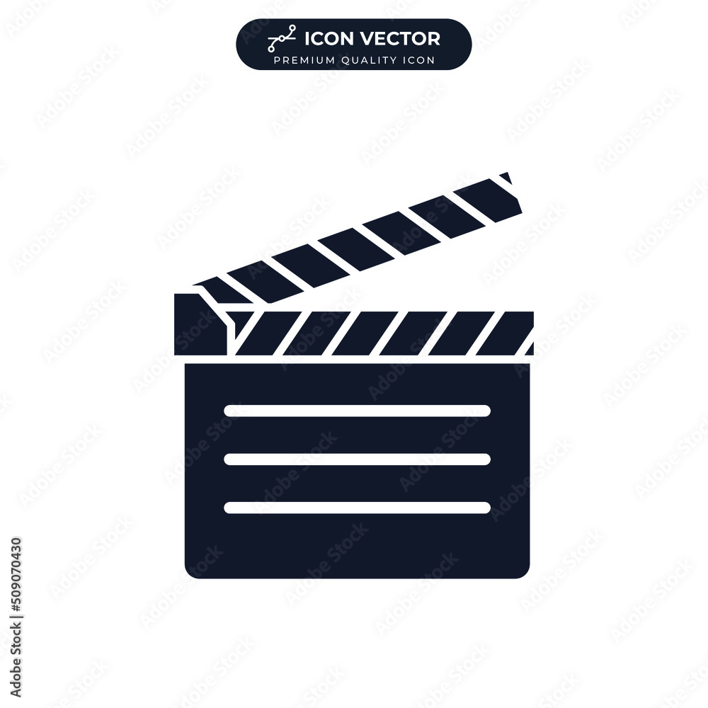 clapperboard icon symbol template for graphic and web design collection logo vector illustration