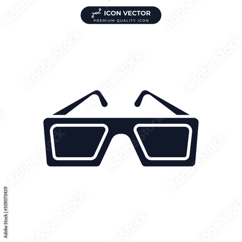 3d glasses icon symbol template for graphic and web design collection logo vector illustration