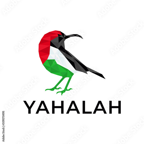 bird colibri hummingbird geometric logo vector illustration