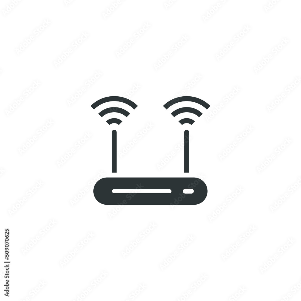 Vector sign of the router symbol is isolated on a white background. router icon color editable. Vector sign of the router symbol is isolated on a white background. router icon color editable.