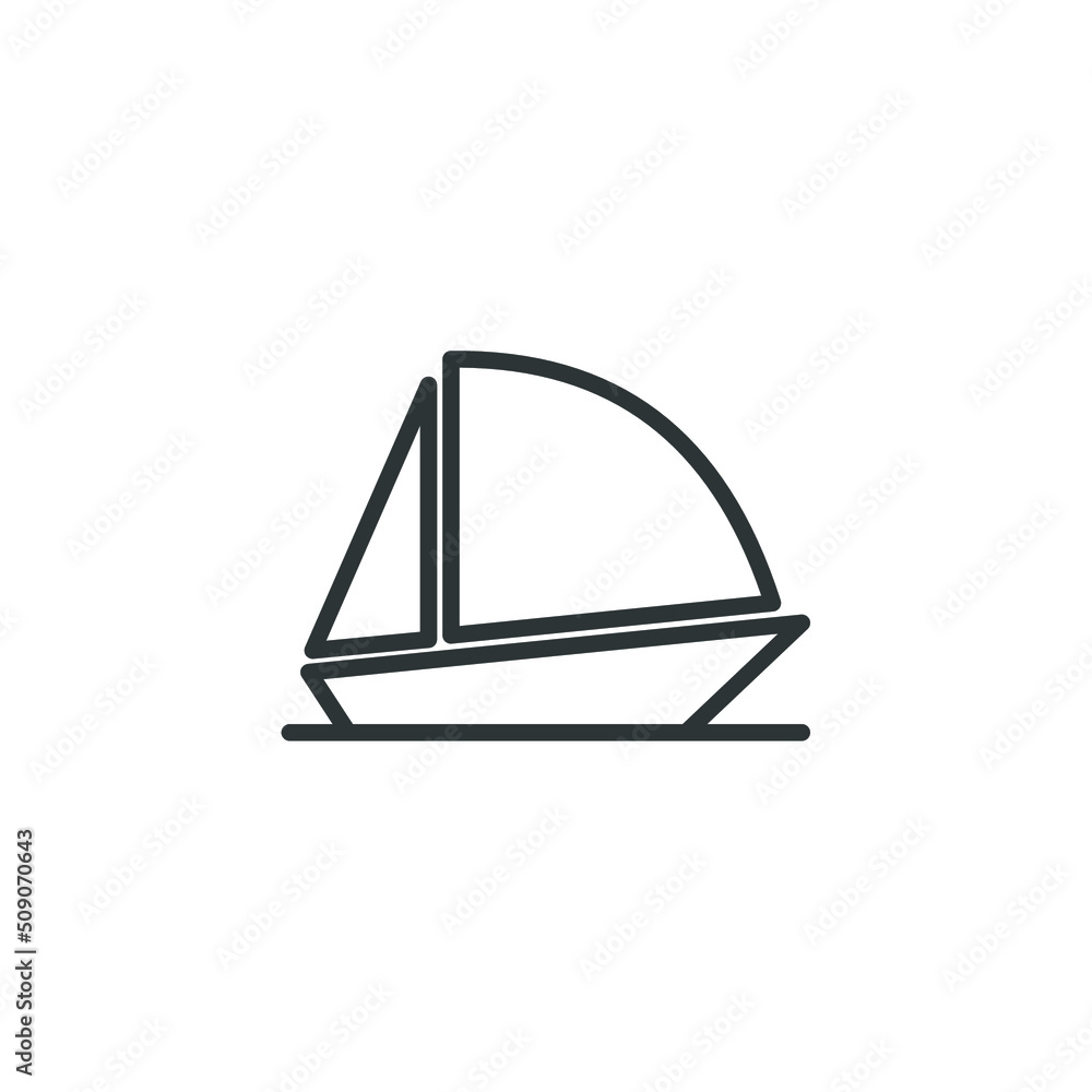 Vector sign of the sailing symbol is isolated on a white background. sailing icon color editable. Vector sign of the sailing symbol is isolated on a white background. sailing icon color editable.