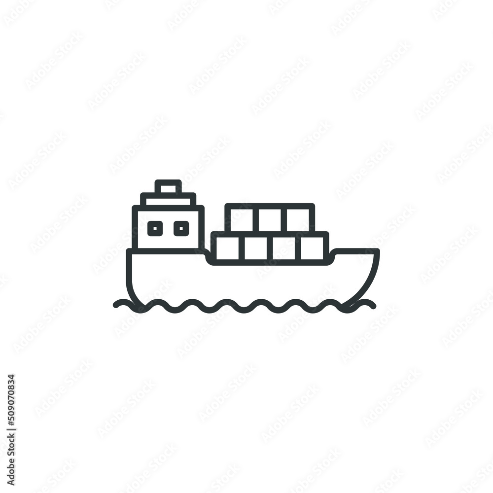 Vector sign of the ship symbol is isolated on a white background. ship icon color editable. Vector sign of the ship symbol is isolated on a white background. ship icon color editable.