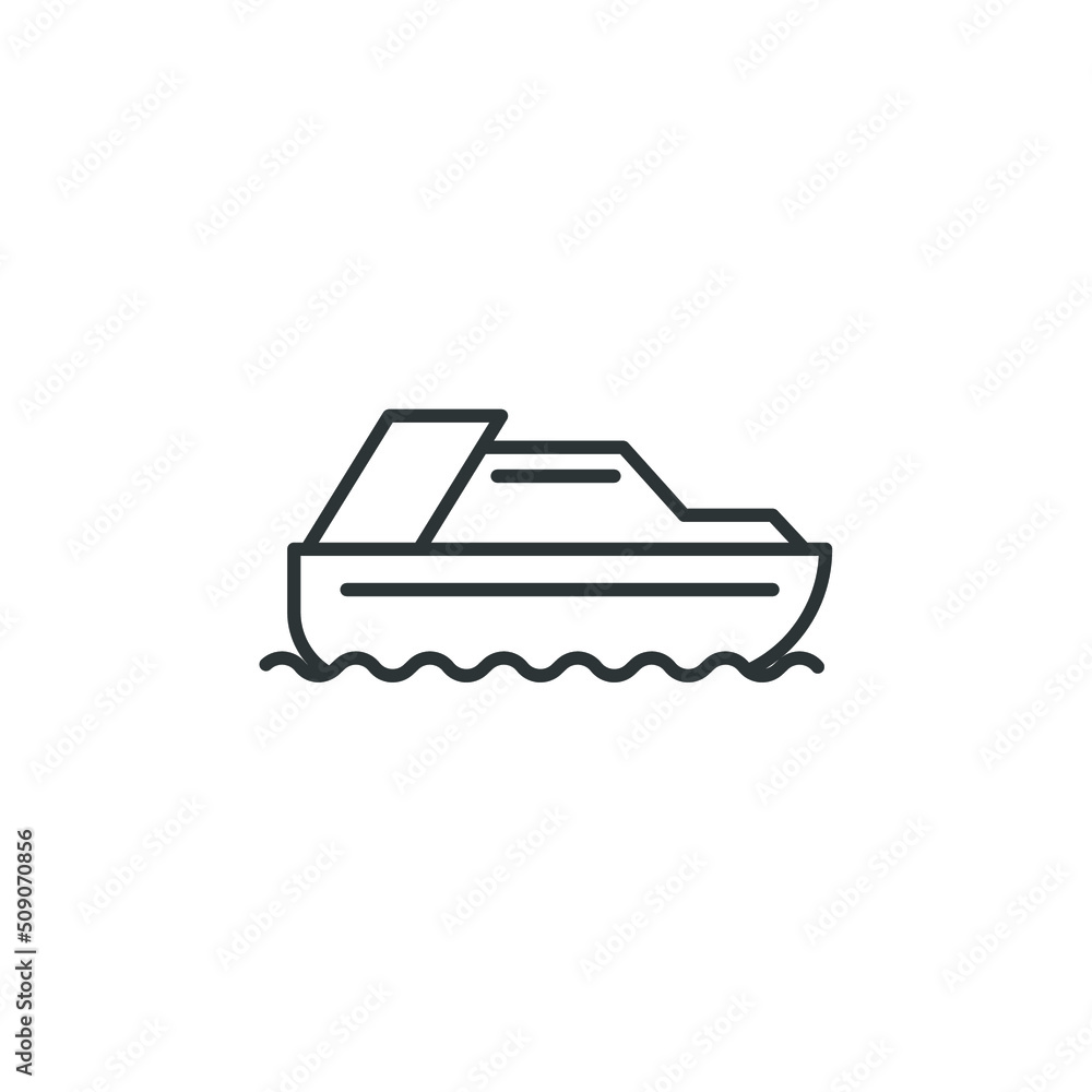 Vector sign of the ship symbol is isolated on a white background. ship icon color editable.