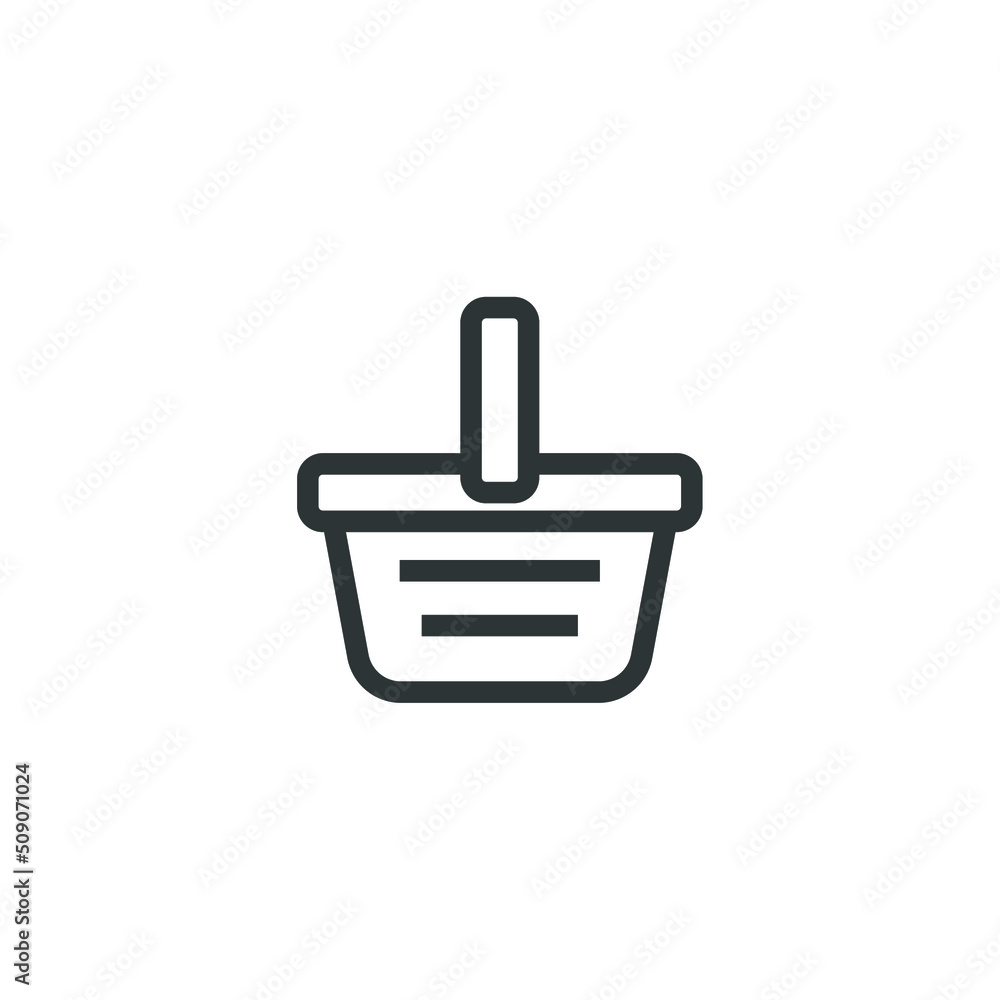 Vector sign of the Shopping Basket symbol is isolated on a white background. Shopping Basket icon color editable.
Vector sign of the Shopping Basket symbol is isolated on a white background. Shopping Basket icon color editable.