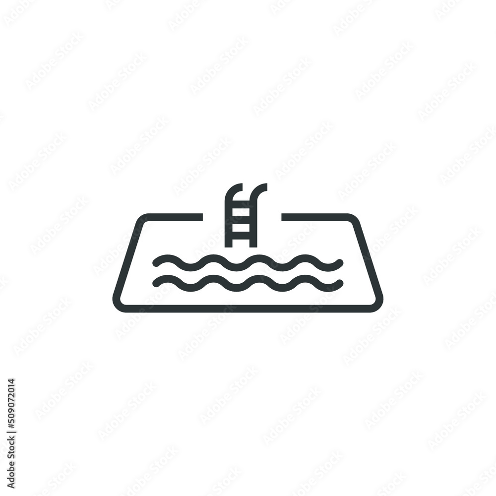 Vector sign of the Swimming Pool symbol is isolated on a white background. Swimming Pool icon color editable. Vector sign of the Swimming Pool symbol is isolated on a white background. Swimming Pool icon color editable.