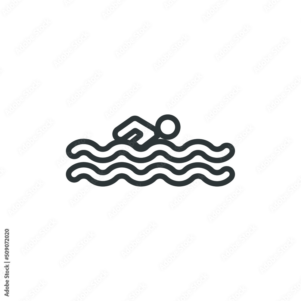 Vector sign of the Swimming Pool symbol is isolated on a white background. Swimming Pool icon color editable.