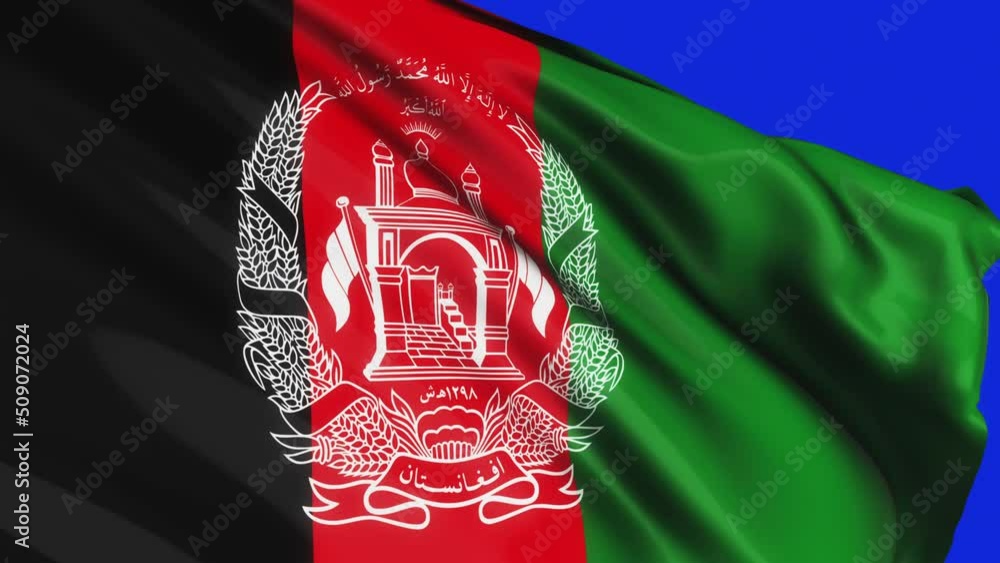 Loop of Afghanistan flag waving in wind texture background Afghanistan ...