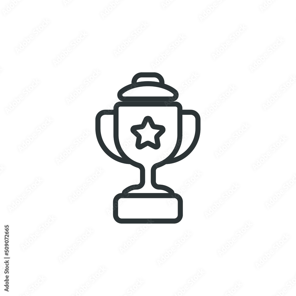 Vector sign of the Trophy symbol is isolated on a white background. Trophy icon color editable. Vector sign of the Trophy symbol is isolated on a white background. Trophy icon color editable.
