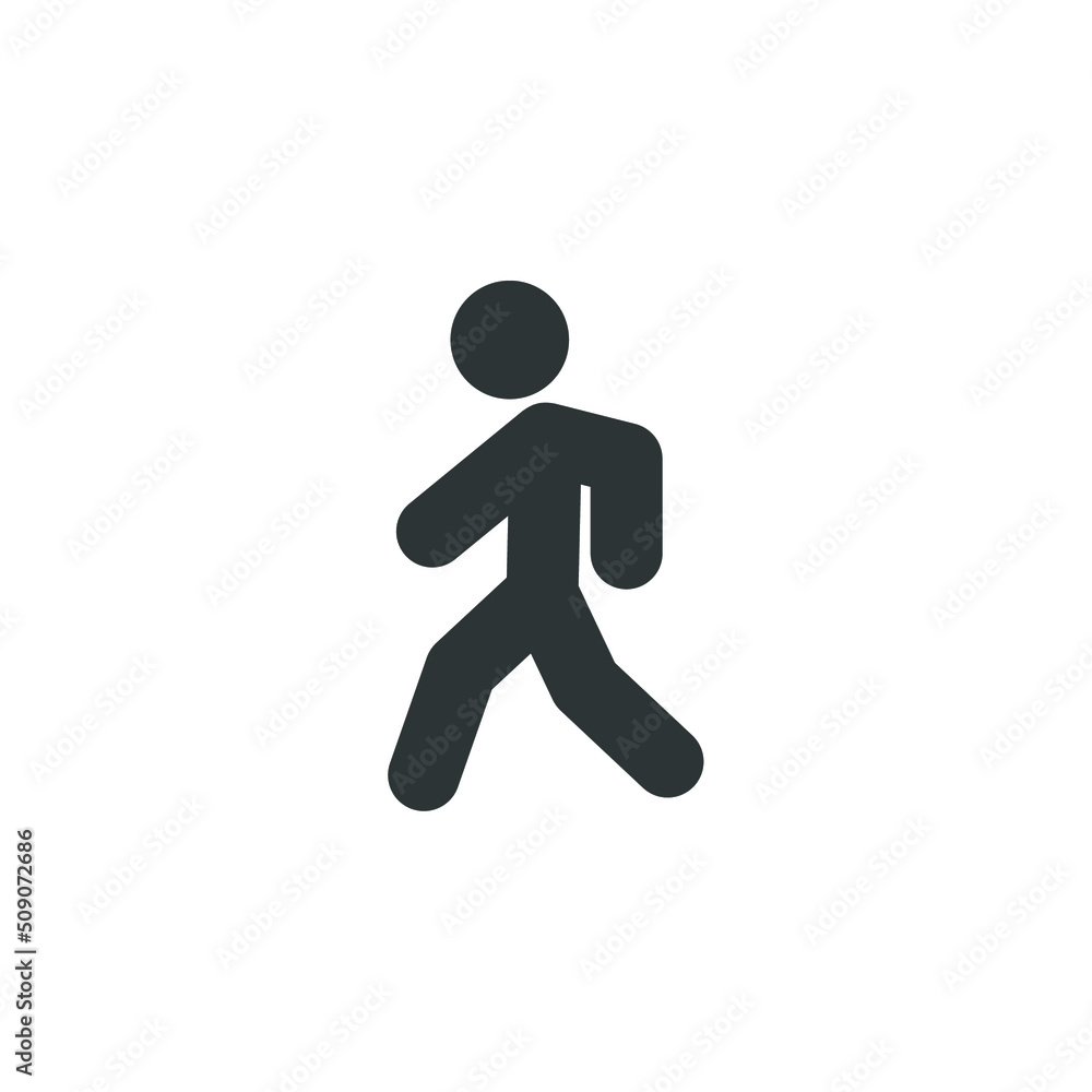 Vector sign of the walk symbol is isolated on a white background. walk icon color editable. Vector sign of the walk symbol is isolated on a white background. walk icon color editable.