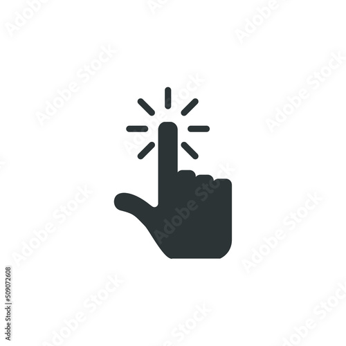 Vector sign of the touch symbol is isolated on a white background. touch icon color editable.