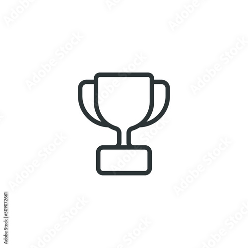 Vector sign of the Trophy symbol is isolated on a white background. Trophy icon color editable.