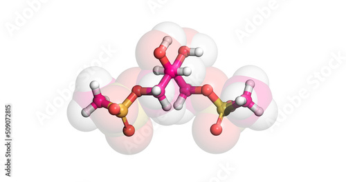 Treosulfan, anticancer drug, 3D molecule photo