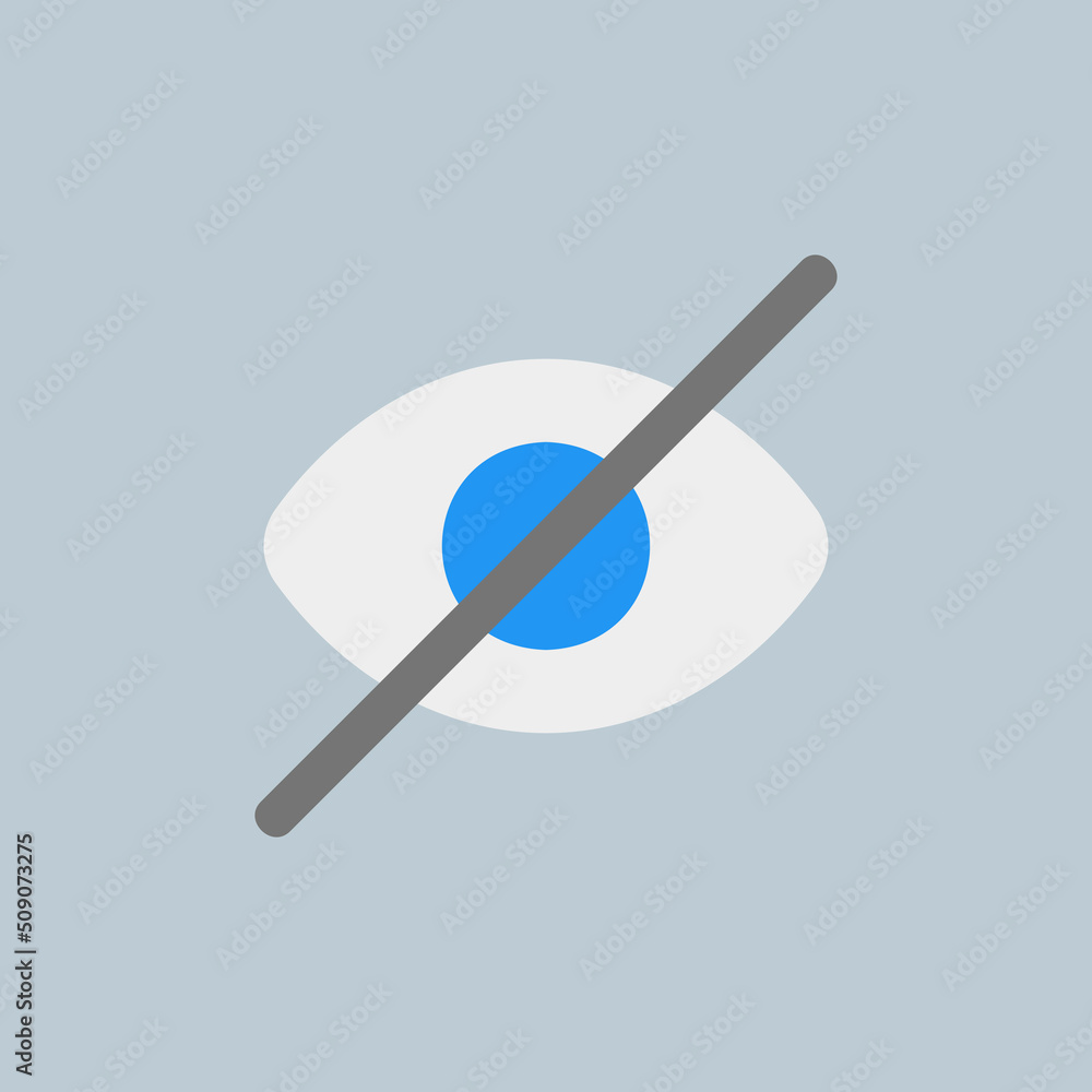 Not visible icon in flat style about essentials, use for website mobile app presentation Not visible icon in flat style about essentials, use for website mobile app presentation