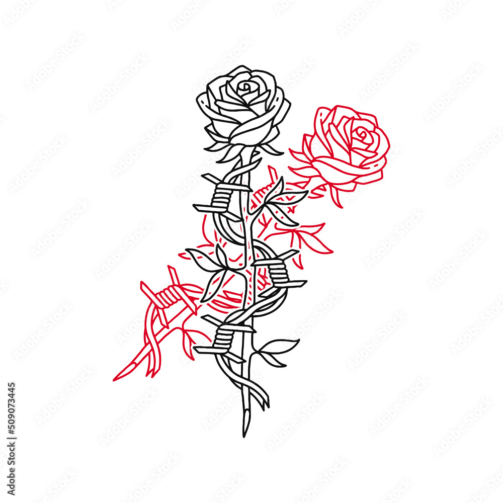 vector illustration of two roses concept