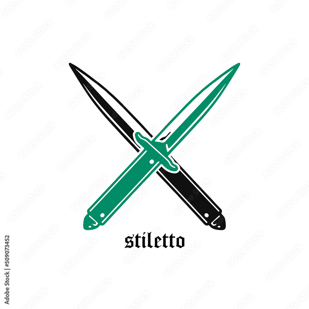two knife concept silhouette vector two knife concept silhouette vector